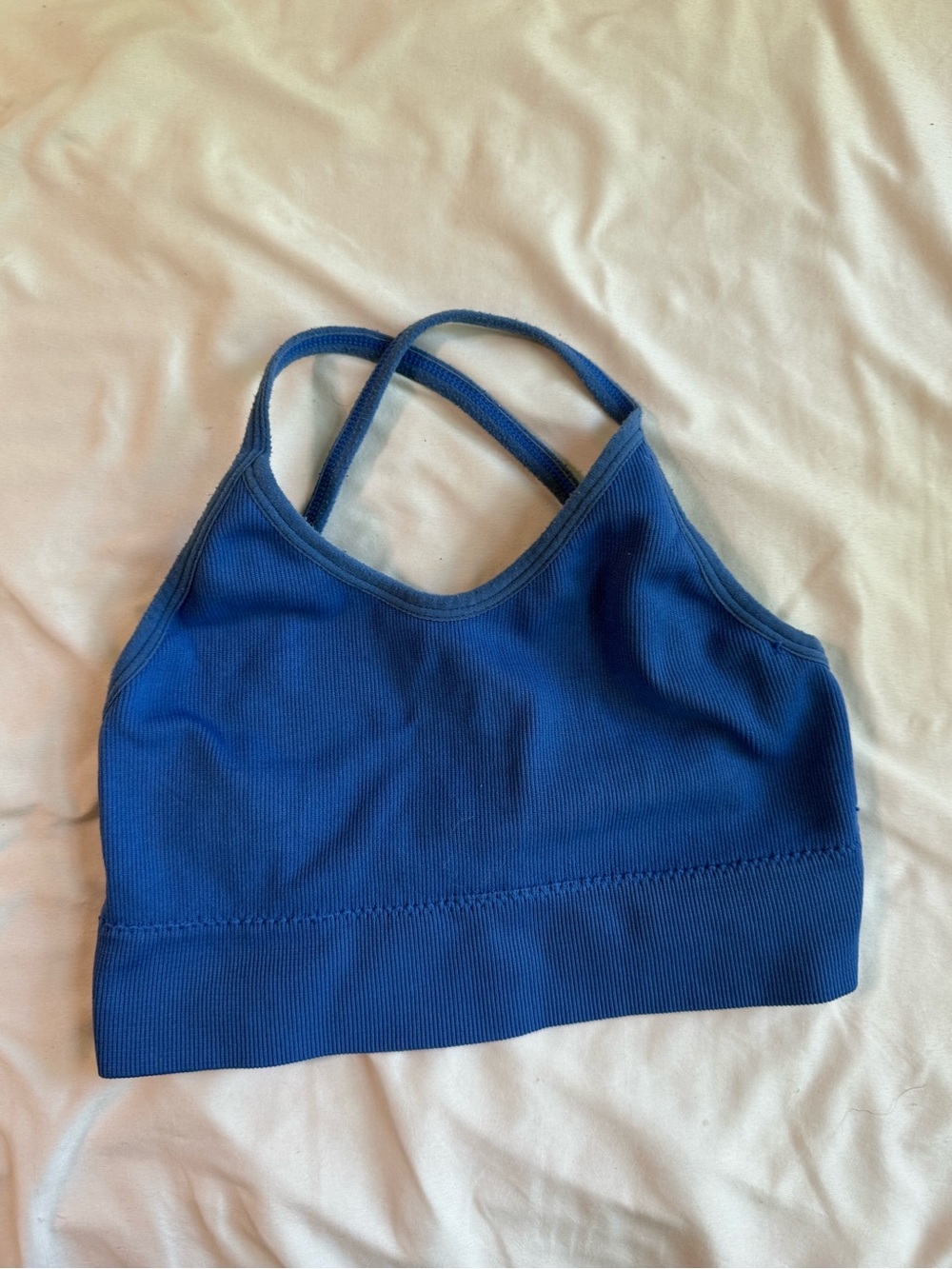 Blue Women's Swim Crop sports bra  Top